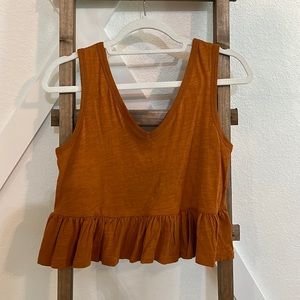 Orange rust peplum tank top